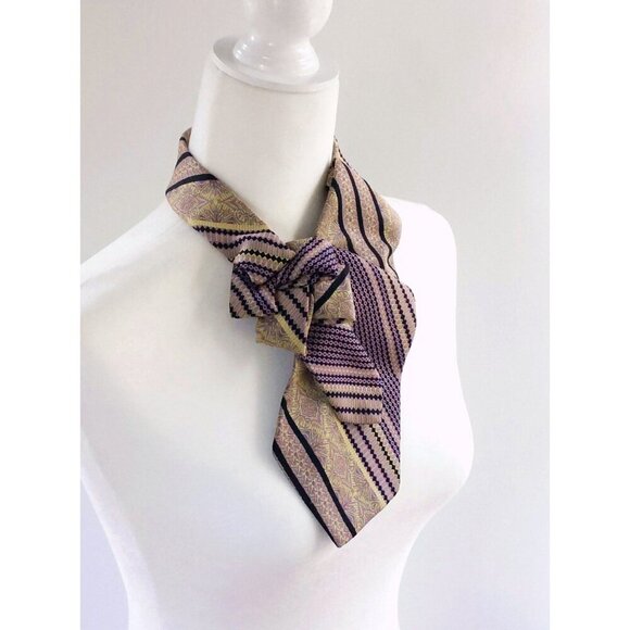 Ogsplosh - Purple And Gold Ascot - Sustainably Made - Women's Tie - NEW - Picture 3 of 8